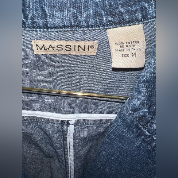 Y2K Massini Denim Blazer Jacket Fitted Jean Jacket Size M - Picture 11 of 11